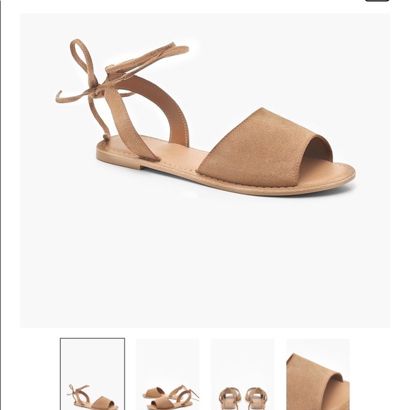 Suede Peeptoe Wrap Ankle Strap Sandals - Picture 2 of 4